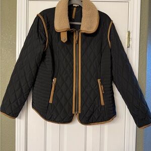 Daniel Cremieux Black and Brown Quilted Puffer Jacket
